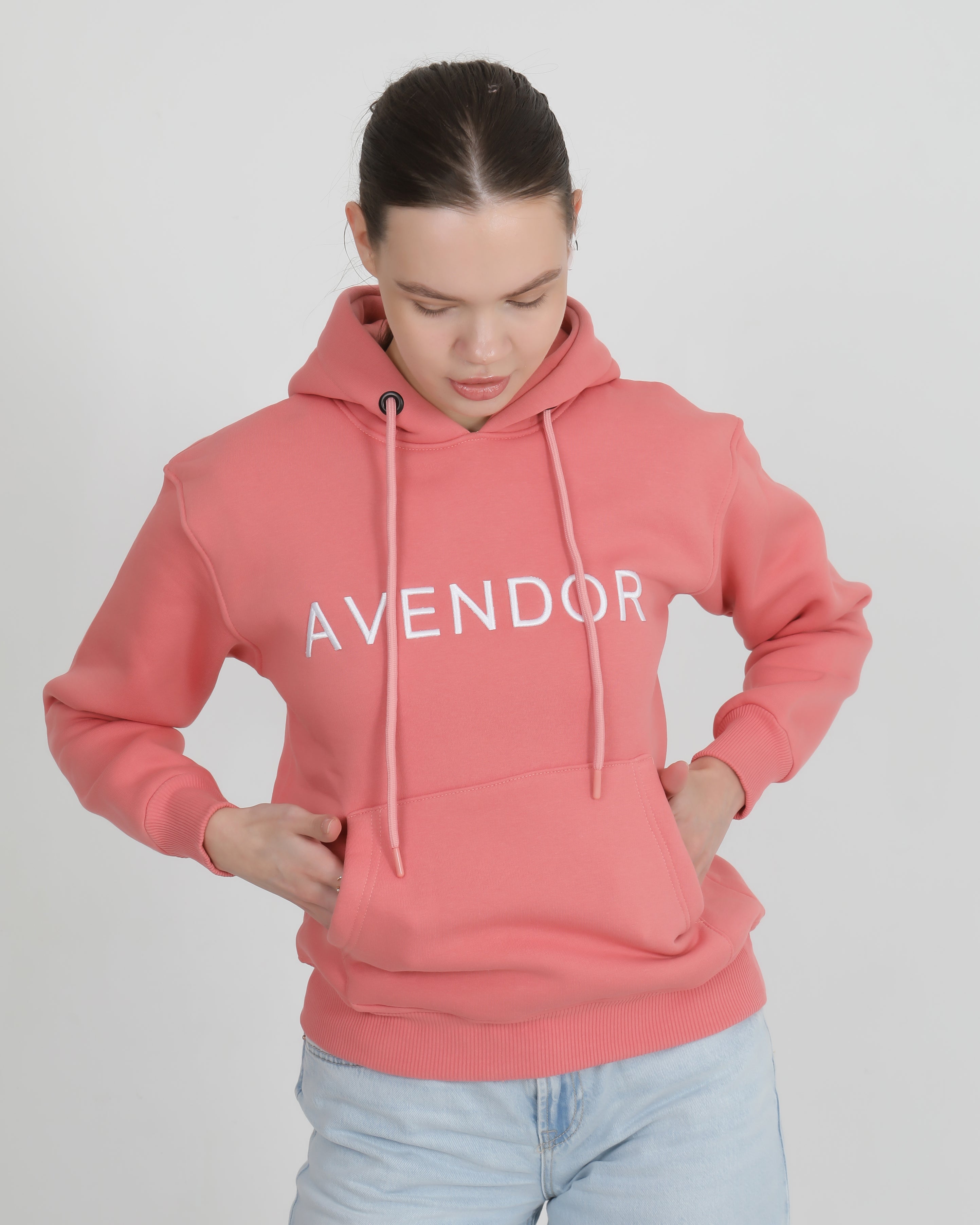 Avendor Classic Hoodies Woman Rosa