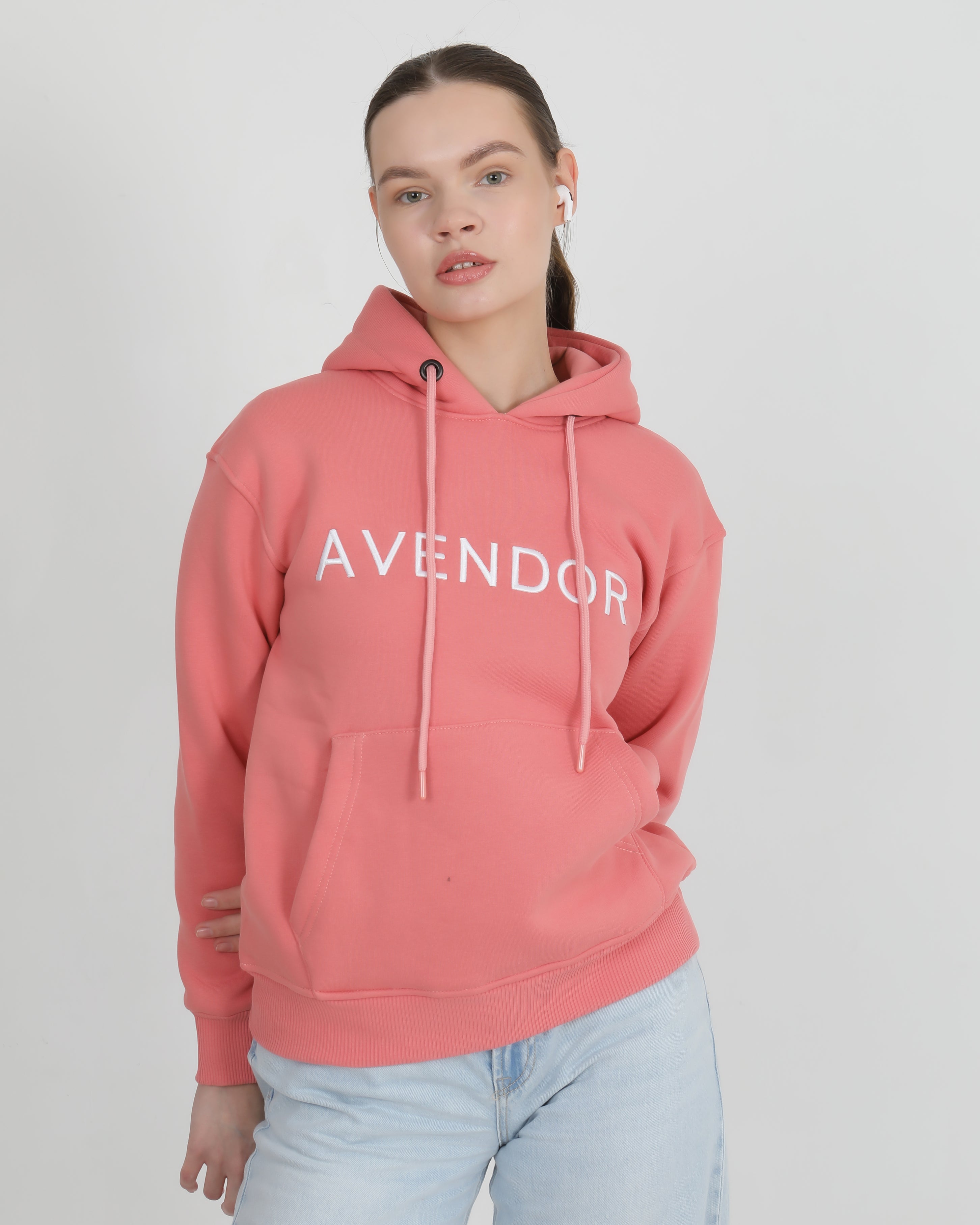 Avendor Classic Hoodies Woman Rosa