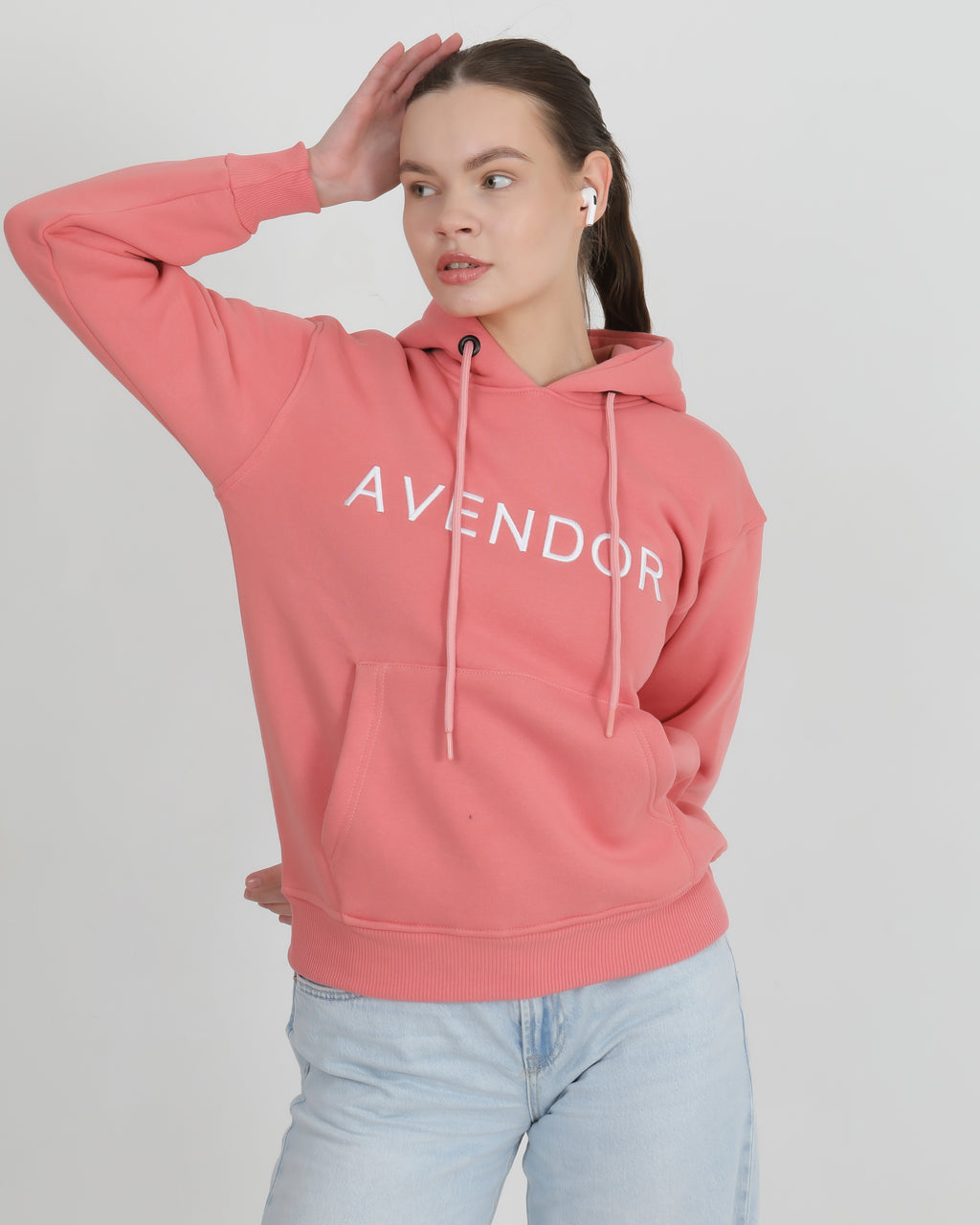 Avendor Classic Hoodies Woman Rosa