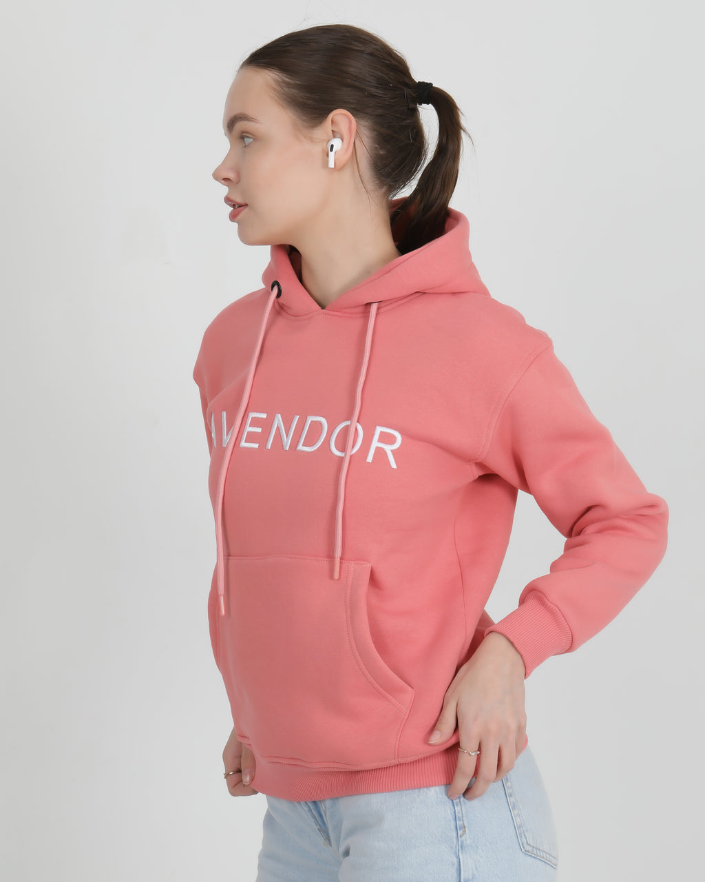 Avendor Classic Hoodies Woman Rosa