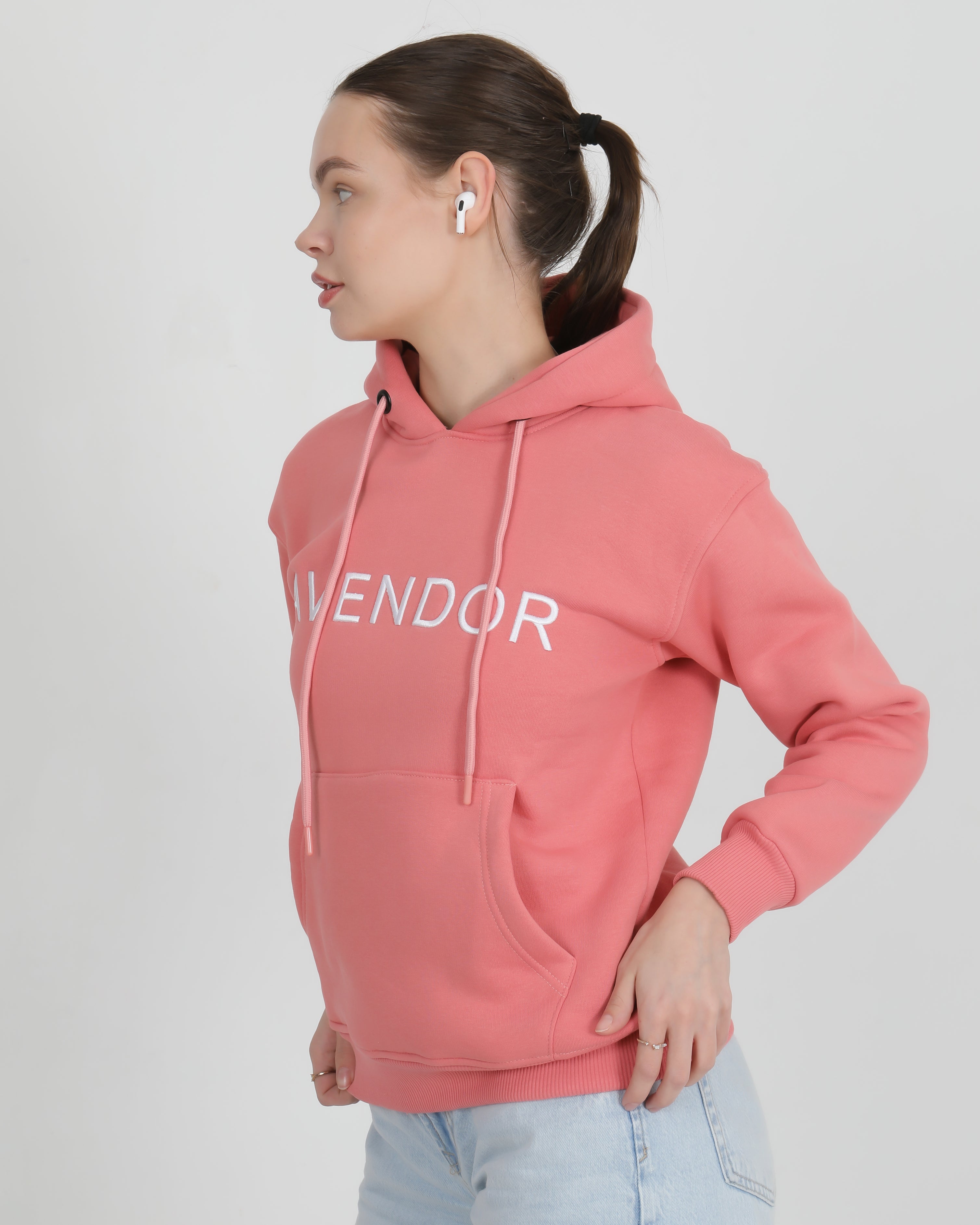Avendor Classic Hoodies Woman Rosa