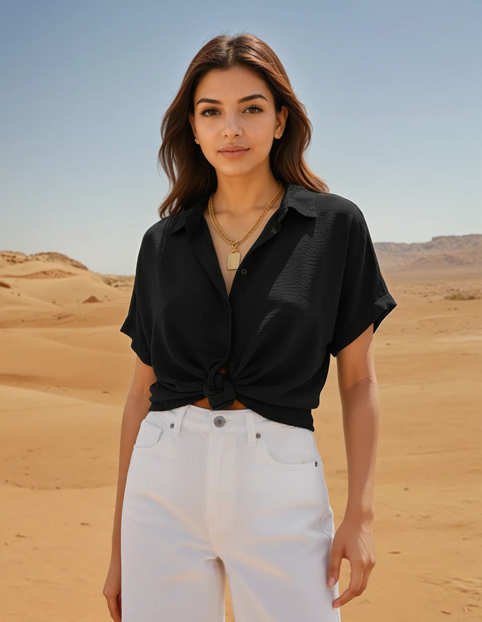 Kurzärmelige Damenbluse